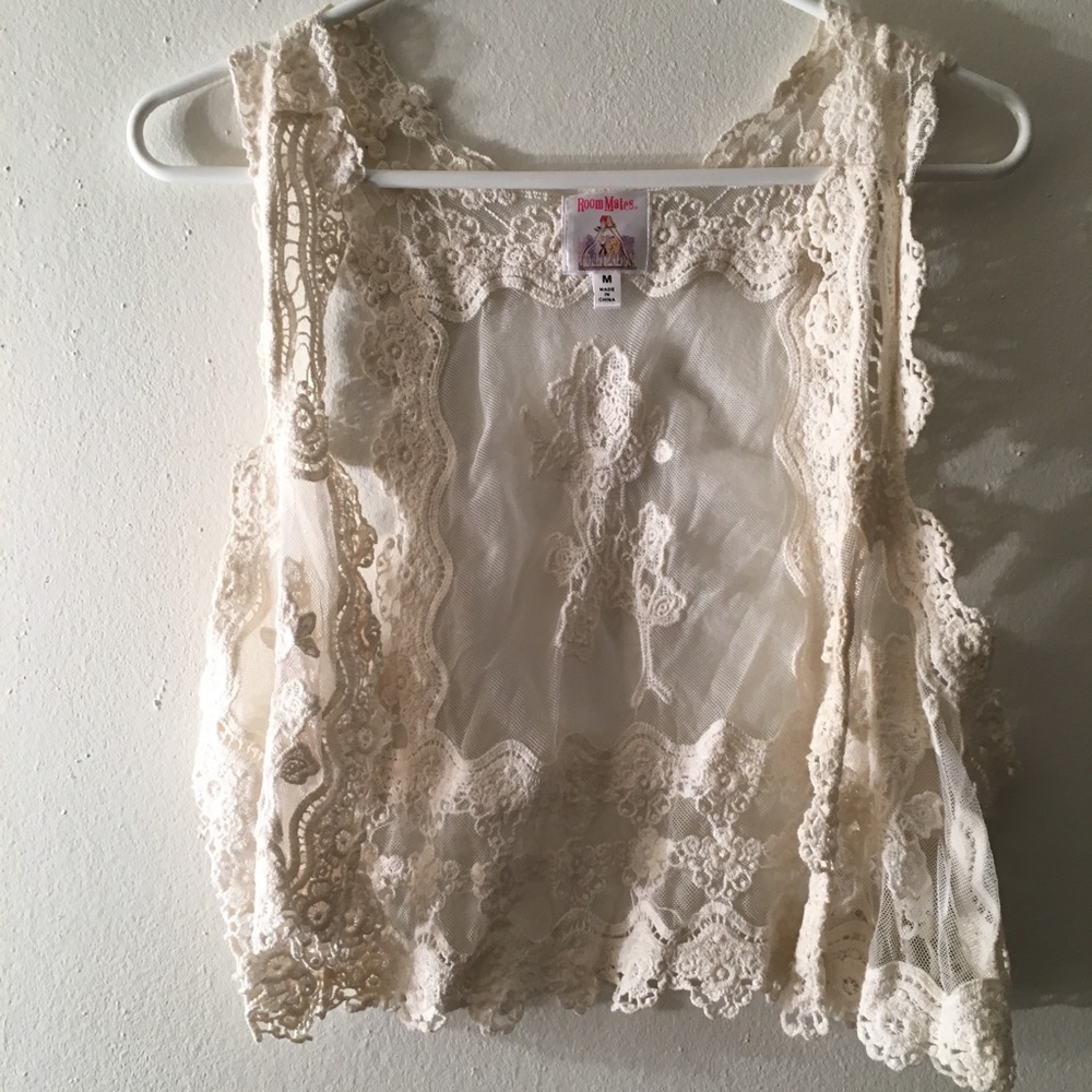 Ivory Lace Vest